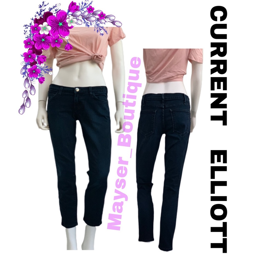 CURRENT ELLIOTT Ankle Skinny Mid-Rise casual Jeans classic summer style comfy